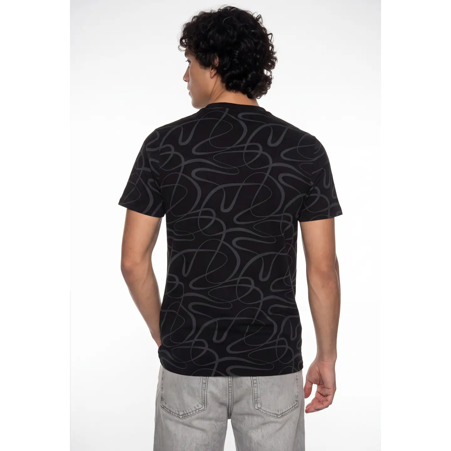 Polera Lineas Hombre Negro 2