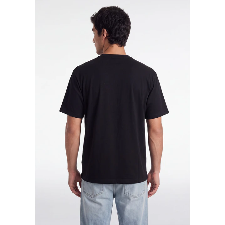 Polera Básica Boxy Fit Hombre Negro 2