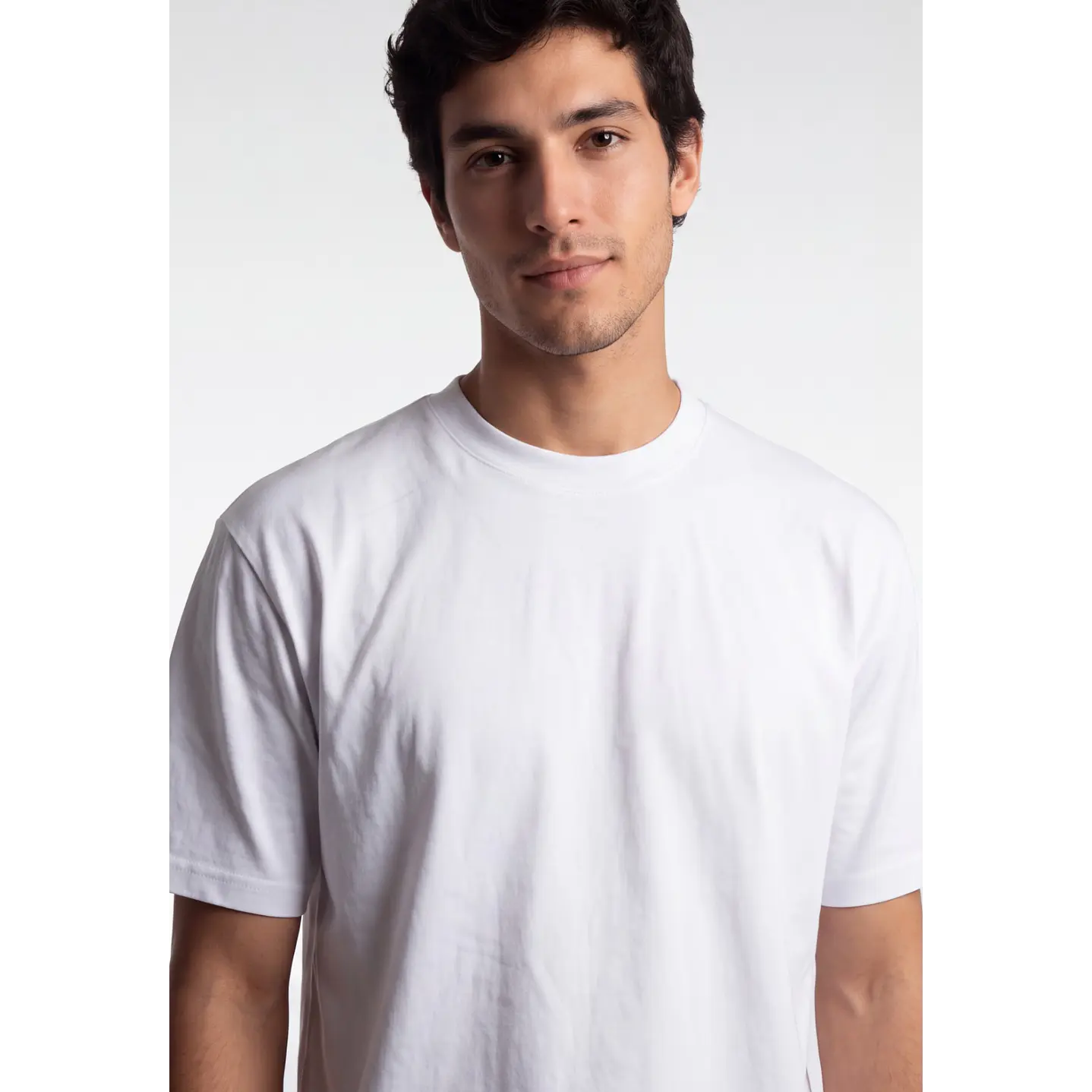 Polera Básica Boxy Fit Hombre Blanco 4