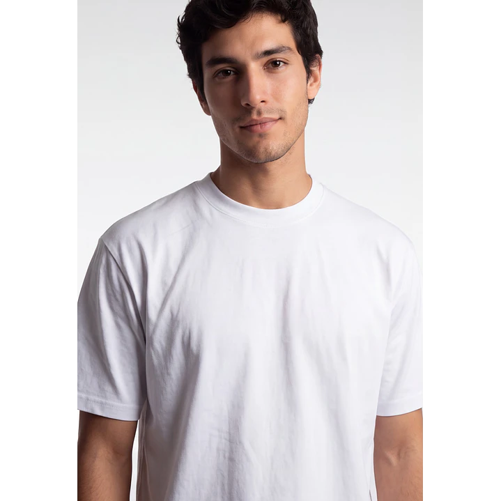 Polera Básica Boxy Fit Hombre Blanco 4