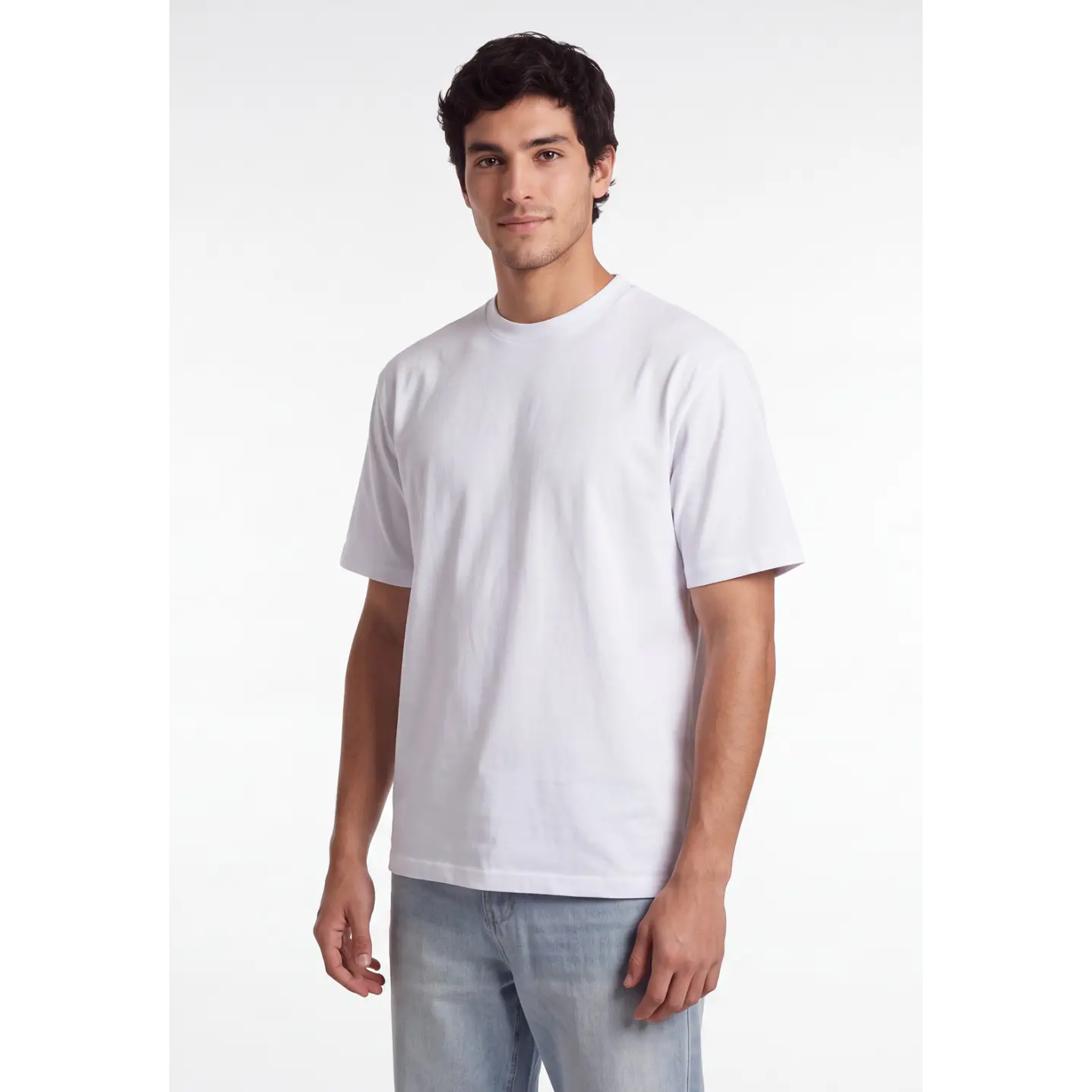 Polera Básica Boxy Fit Hombre Blanco 1