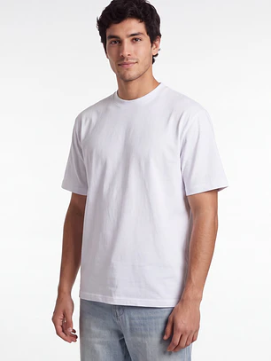 Polera Básica Boxy Fit Hombre Blanco