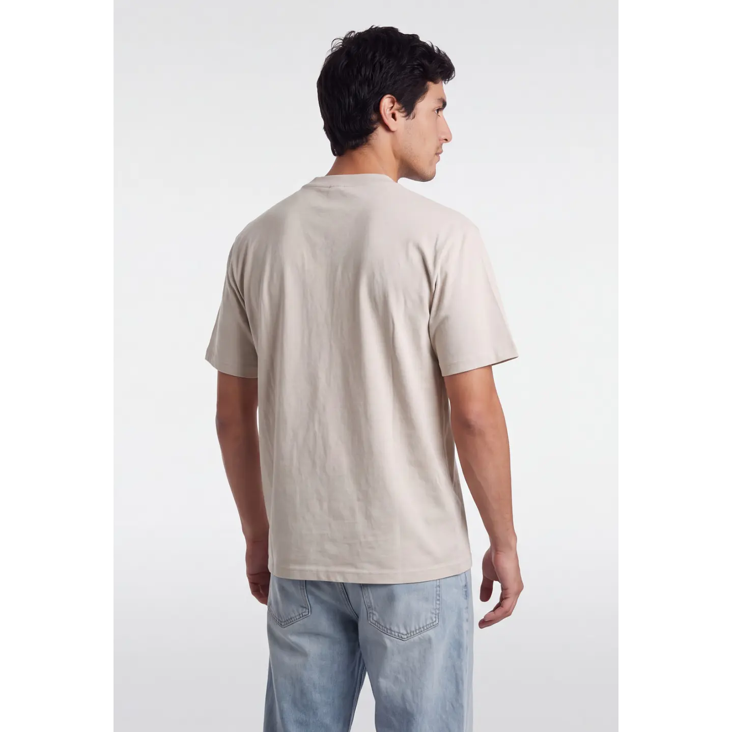 Polera Básica Boxy Fit Hombre Beige 2