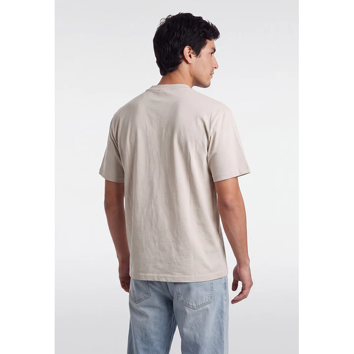Polera Básica Boxy Fit Hombre Beige 2