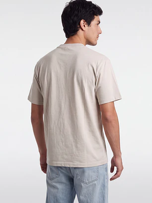 Polera Básica Boxy Fit Hombre Beige
