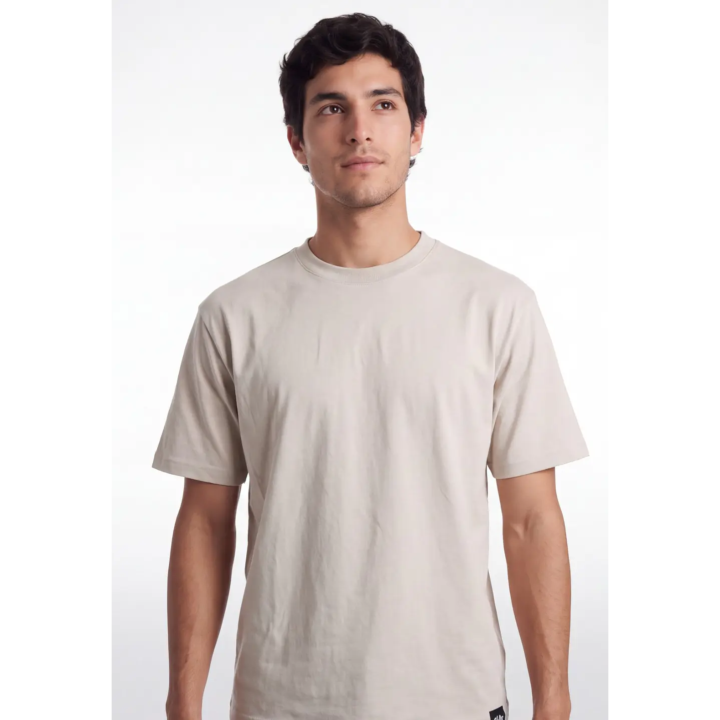 Polera Básica Boxy Fit Hombre Beige 4