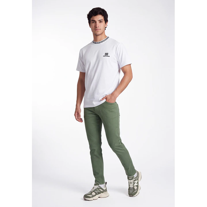 Pantalón Básico Skinny Hombre Verde 3