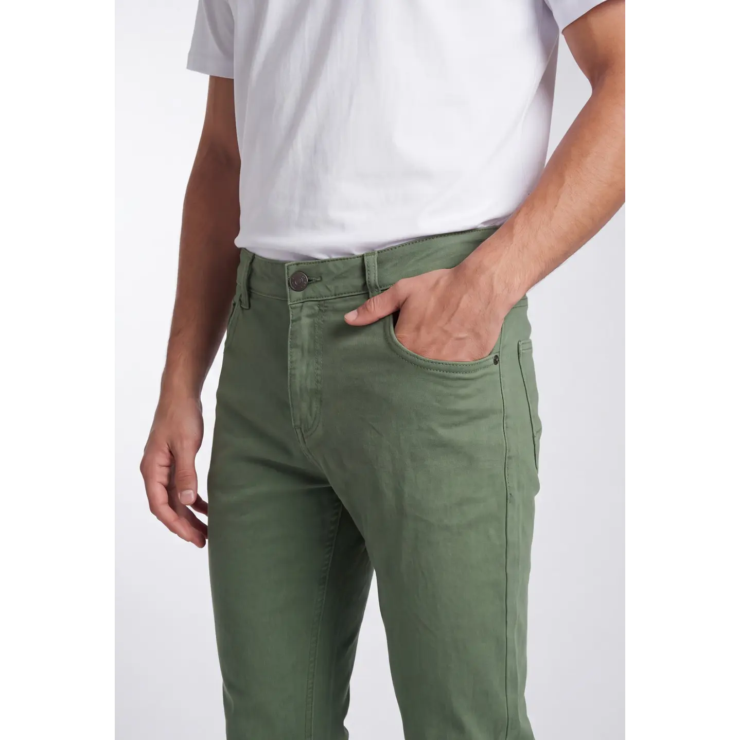 Pantalón Básico Skinny Hombre Verde 4