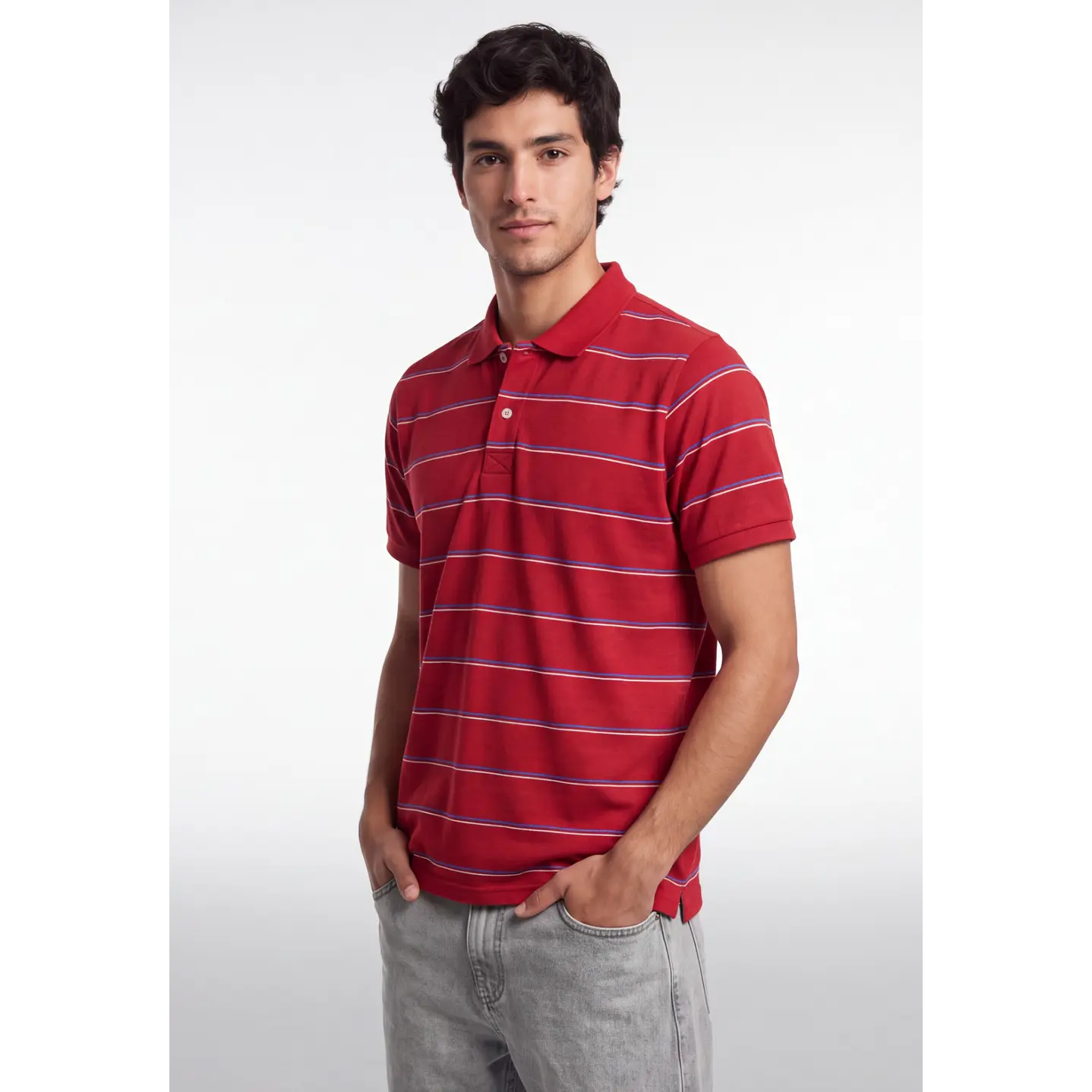 Polera Pique Hombre Rojo 1