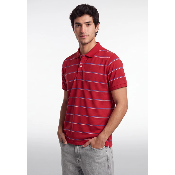 Polera Pique Hombre Rojo 1