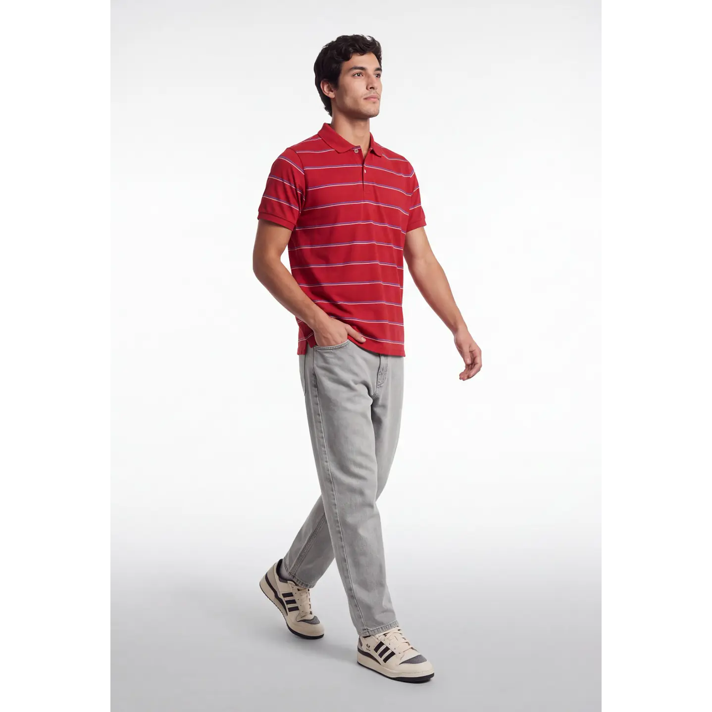 Polera Pique Hombre Rojo 3