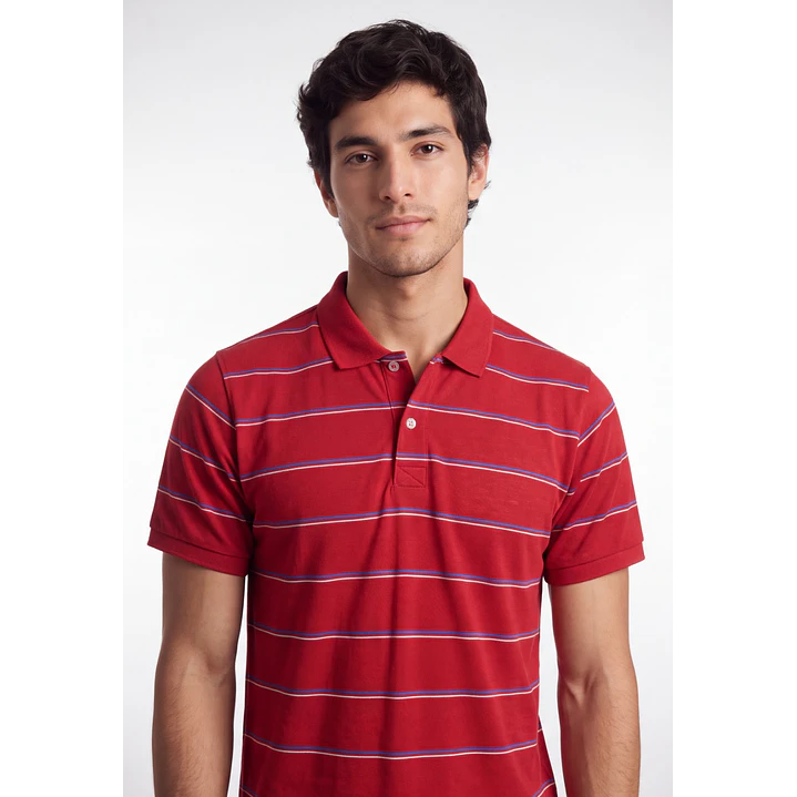 Polera Pique Hombre Rojo 4