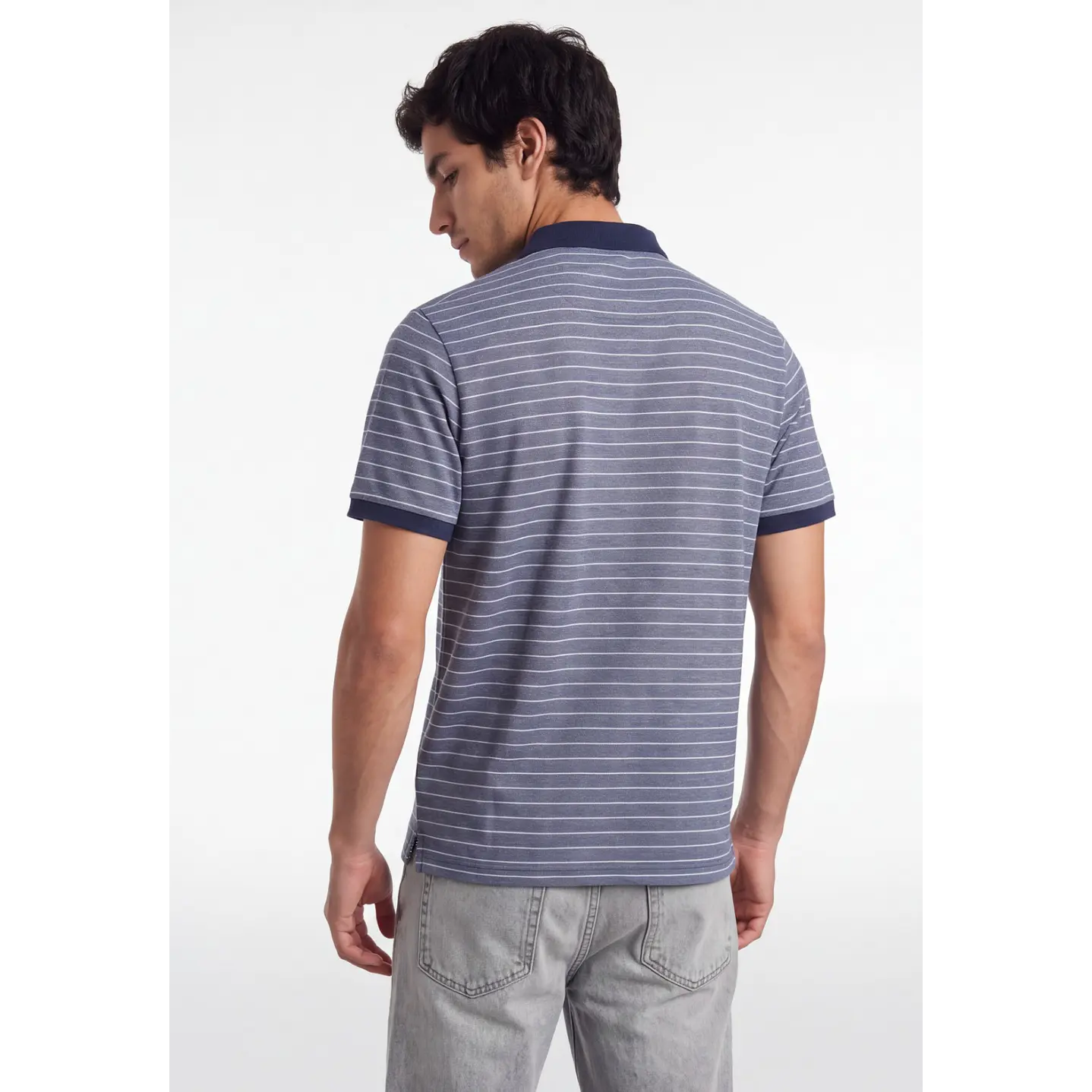 Polera Pique Hombre Gris 2