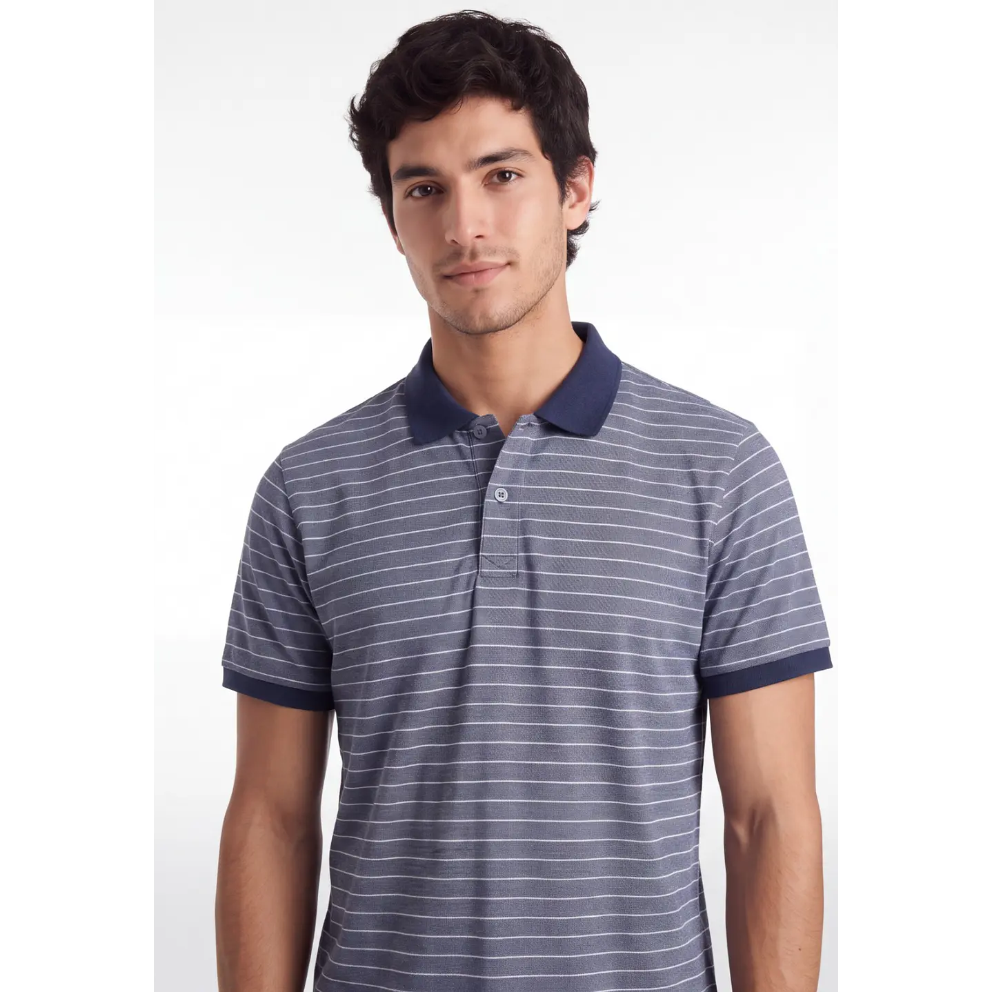 Polera Pique Hombre Gris 4