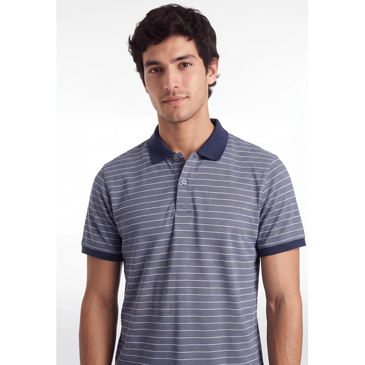 Polera Pique Hombre Gris 4