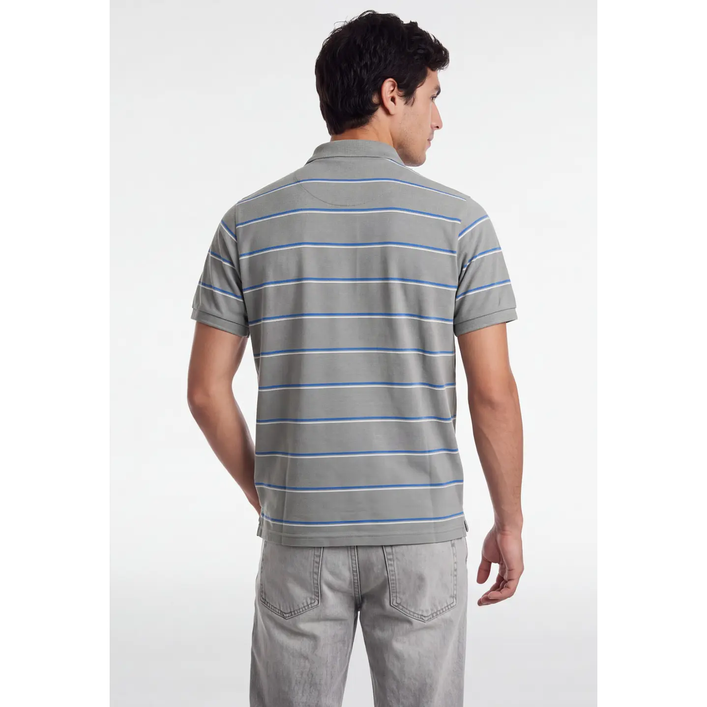Polera Pique Hombre Gris 2
