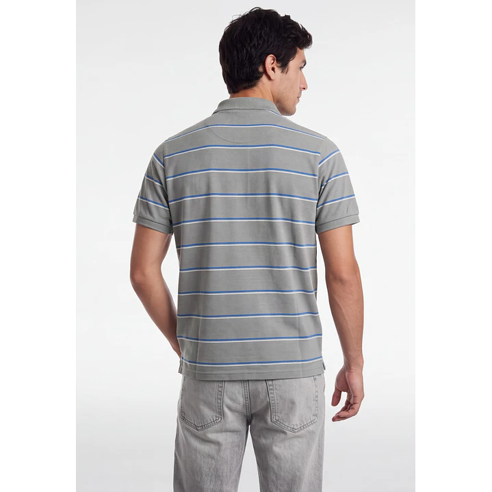 Polera Pique Hombre Gris 2