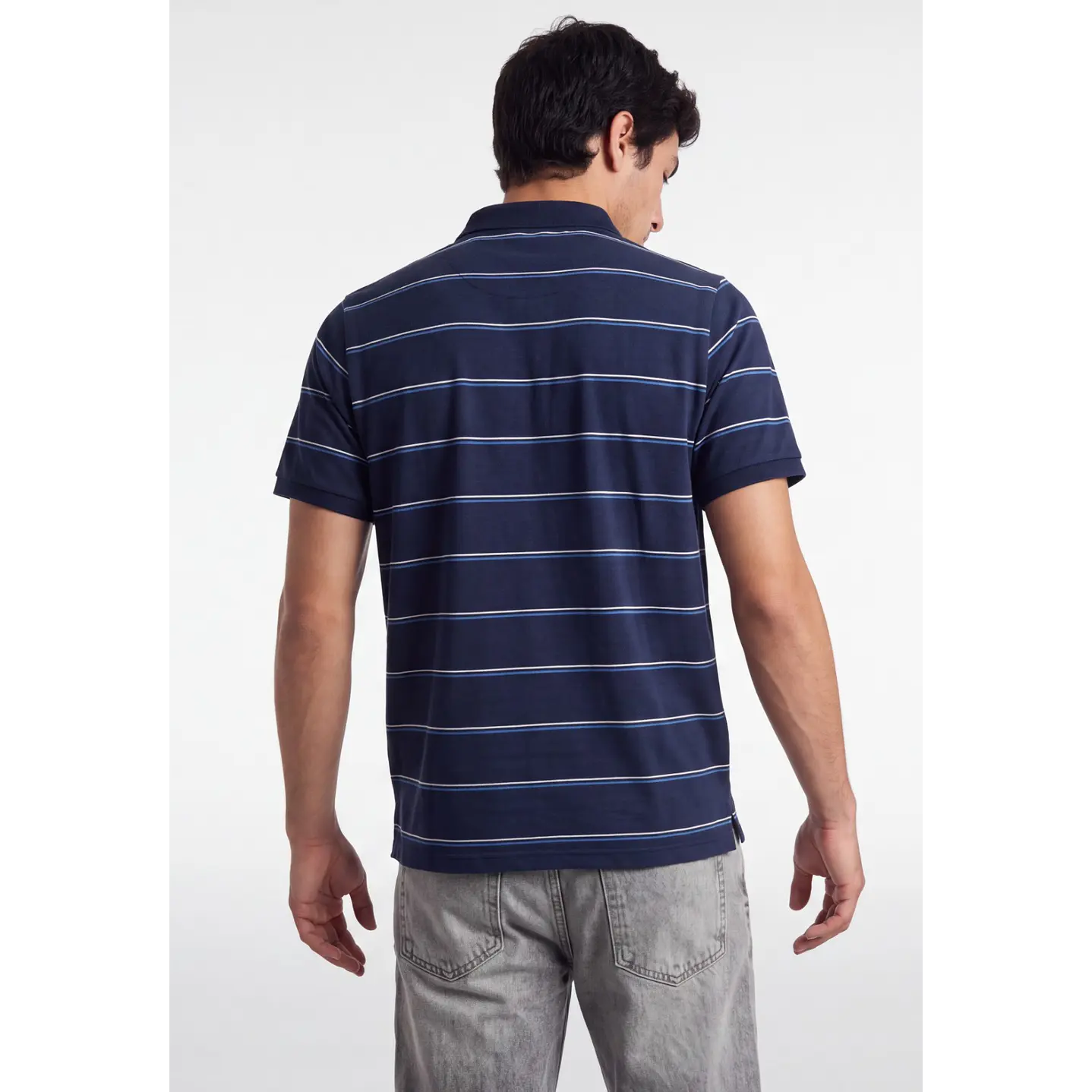 Polera Pique Hombre Azul 2