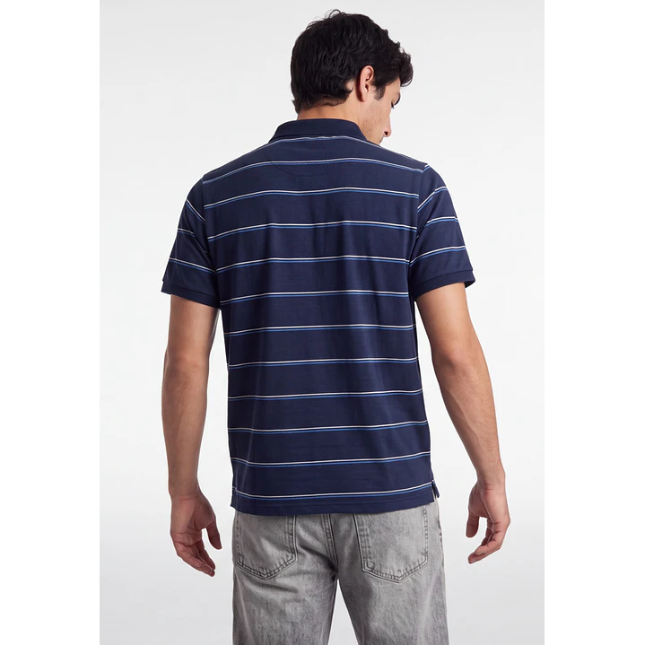 Polera Pique Hombre Azul 2
