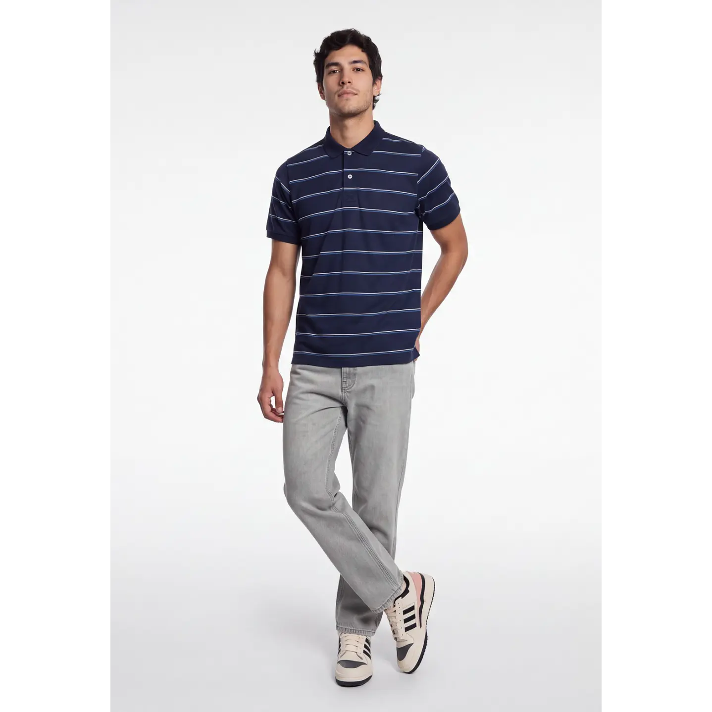 Polera Pique Hombre Azul 3