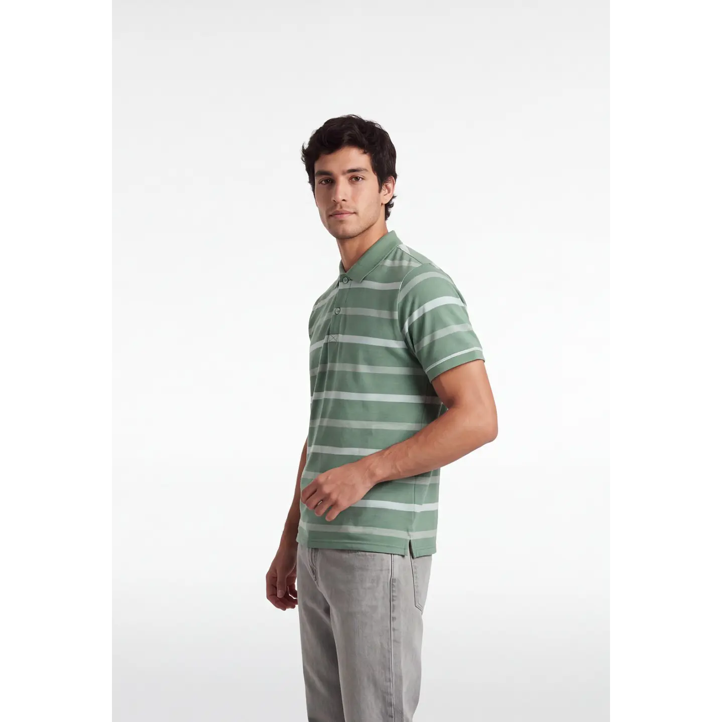 Polera Pique Hombre Verde 4
