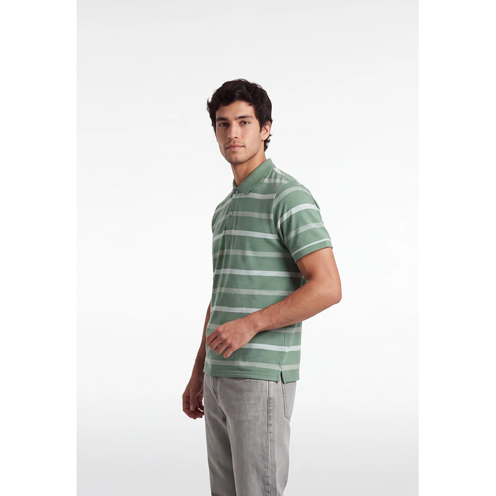 Polera Pique Hombre Verde 4