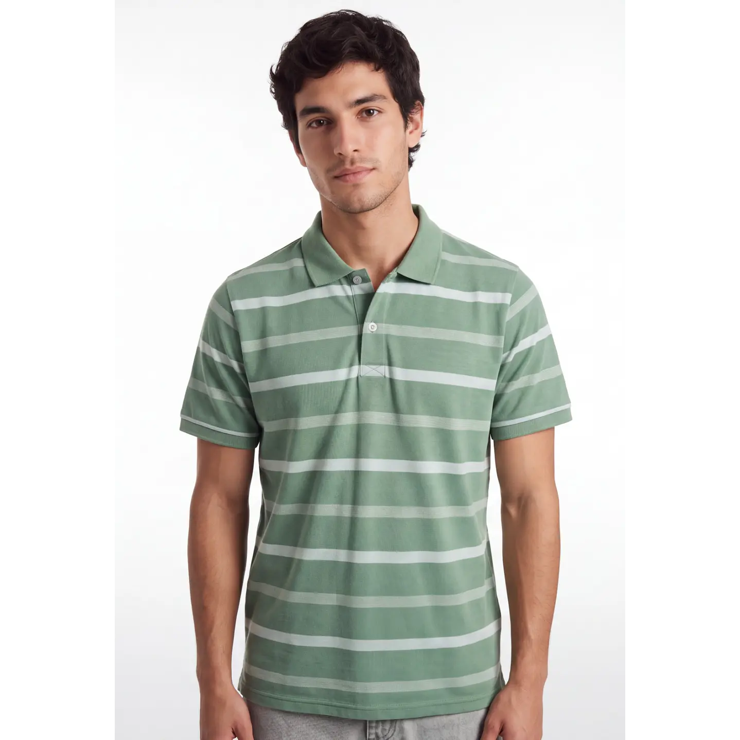Polera Pique Hombre Verde 1