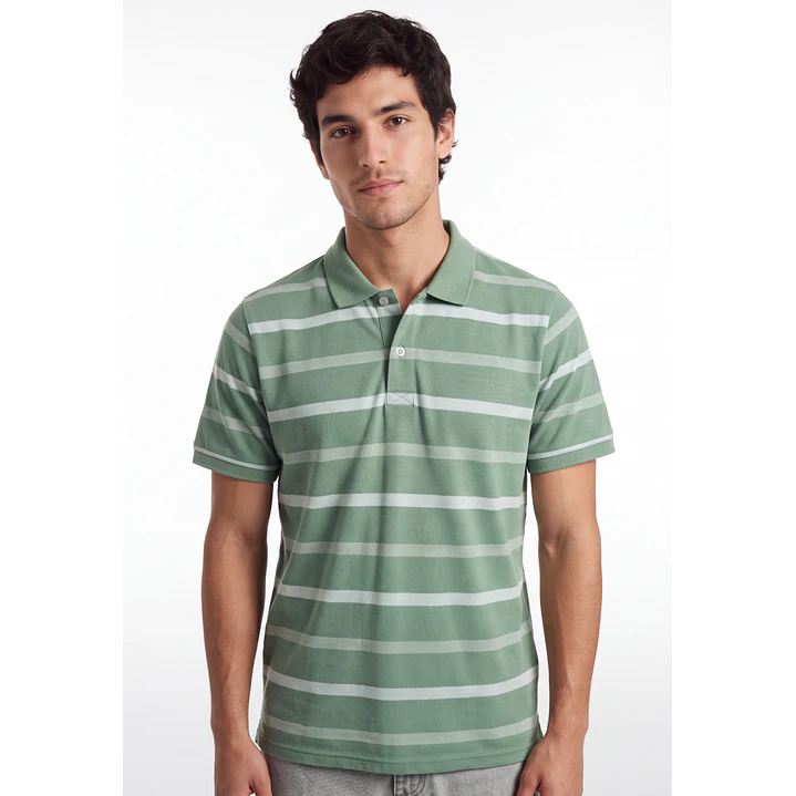 Polera Pique Hombre Verde 1