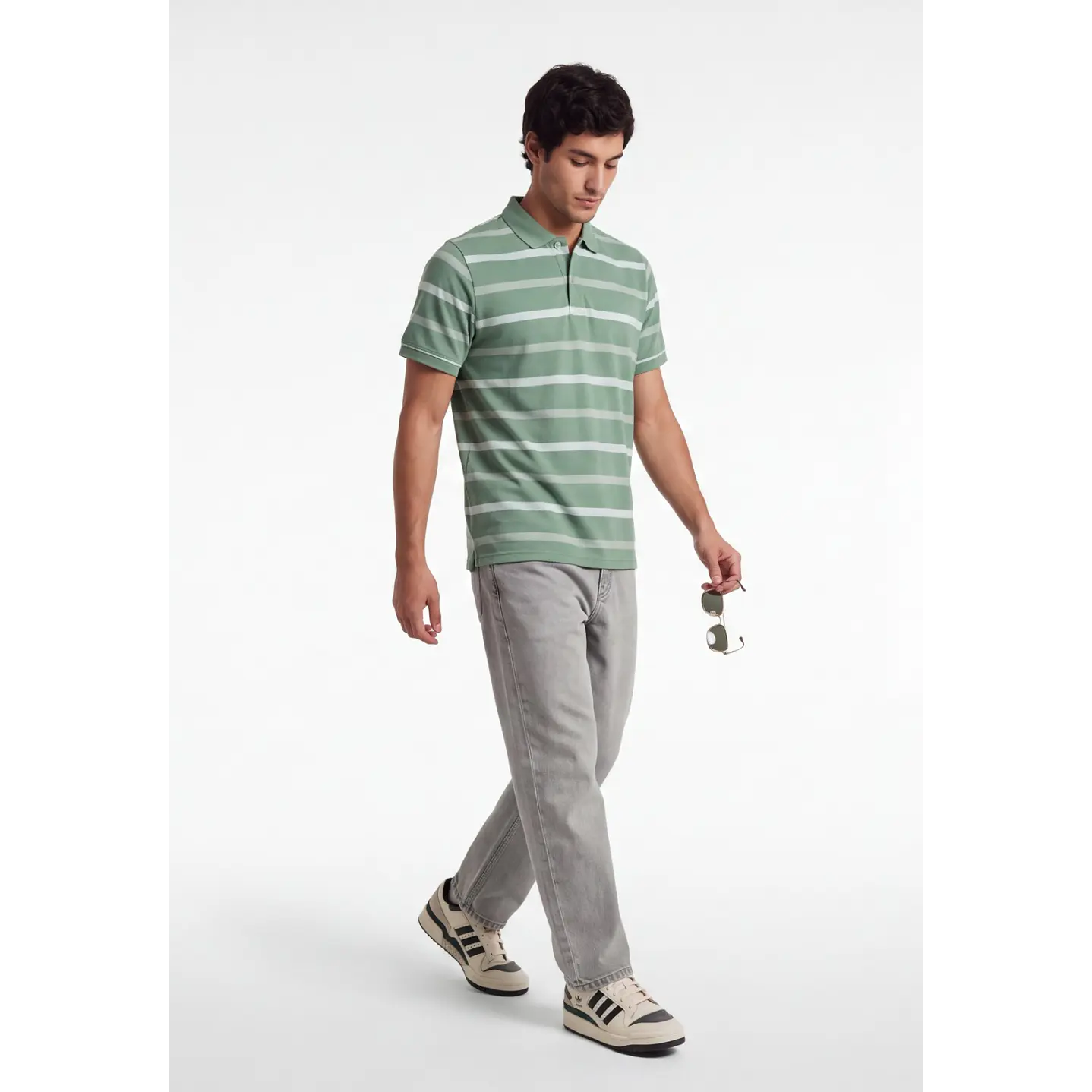 Polera Pique Hombre Verde 3