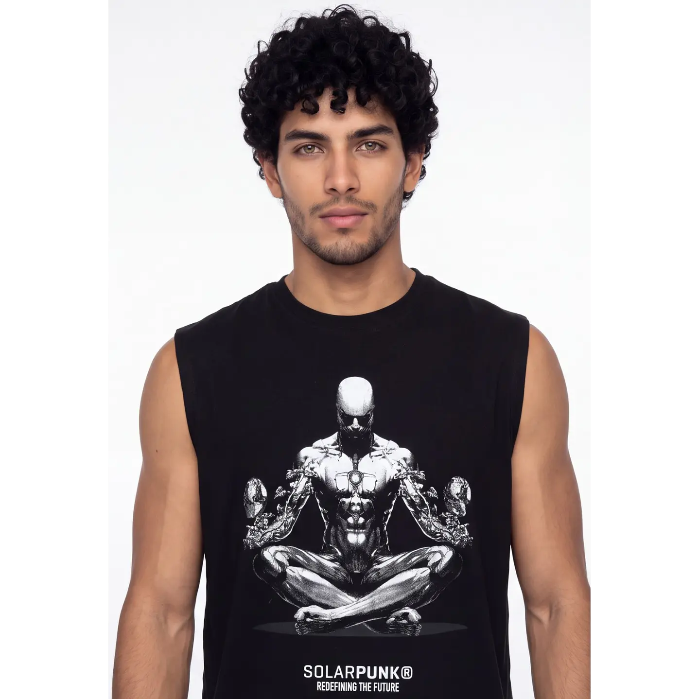 Sudadera Solar Punk Hombre Negro 4
