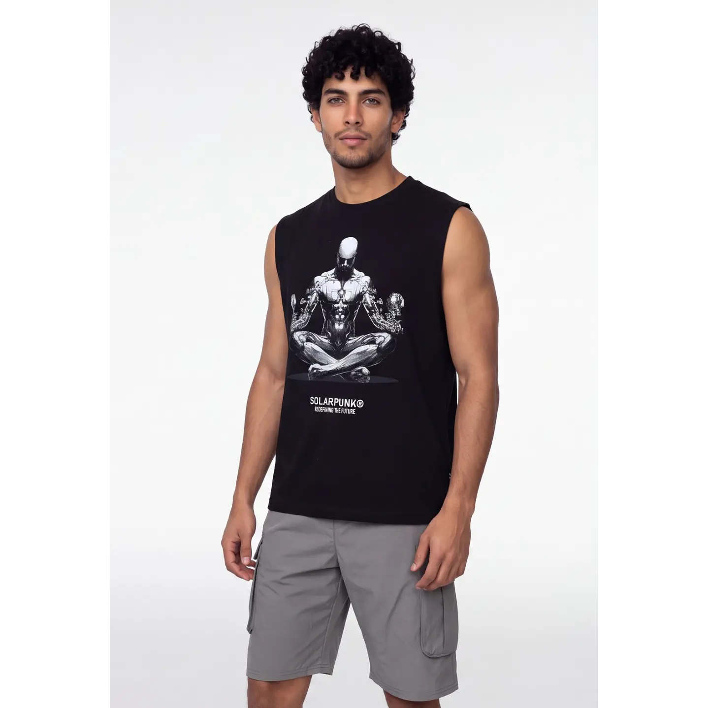 Sudadera Solar Punk Hombre Negro 1