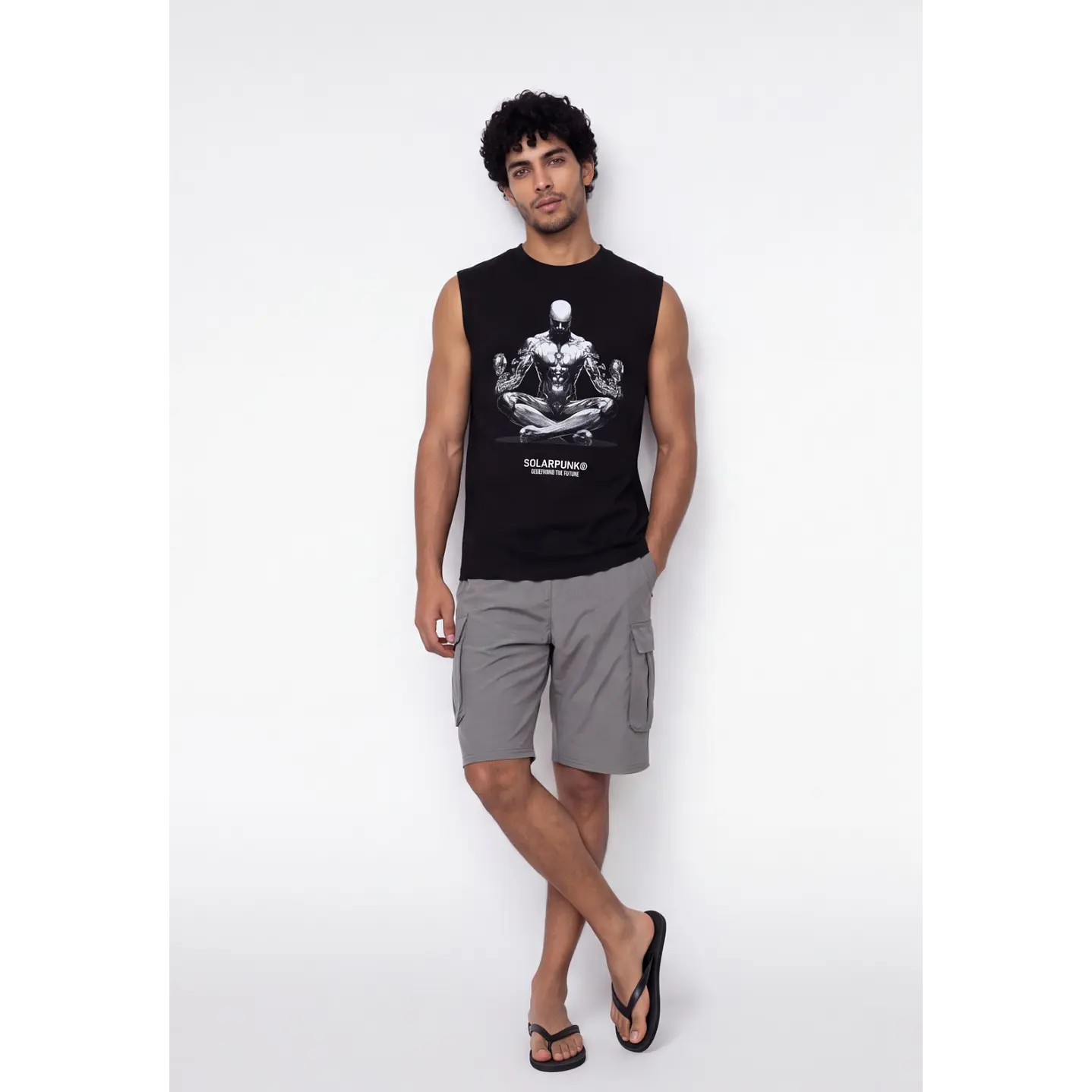 Sudadera Solar Punk Hombre Negro 3