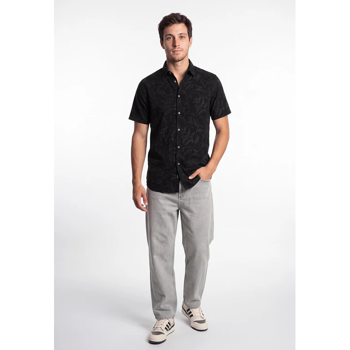 Camisa Viscosa Hombre Negro 3