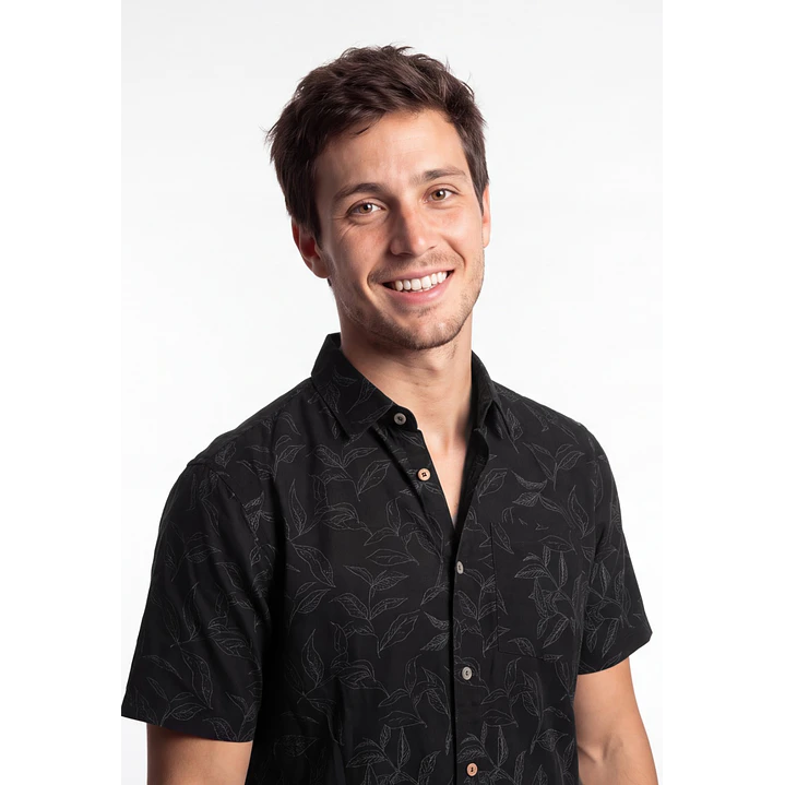 Camisa Viscosa Hombre Negro 4
