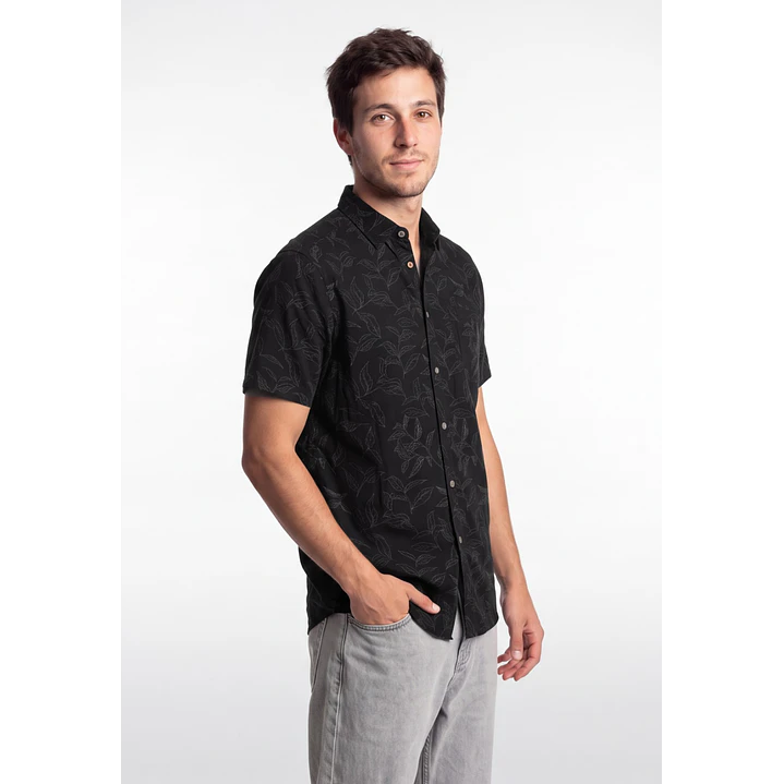 Camisa Viscosa Hombre Negro 1