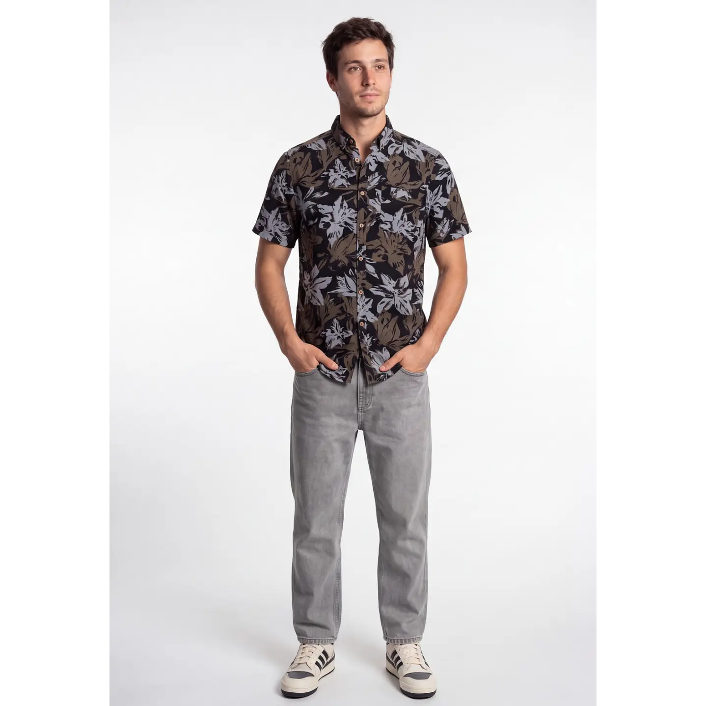 Camisa Viscosa Hombre Beige 3