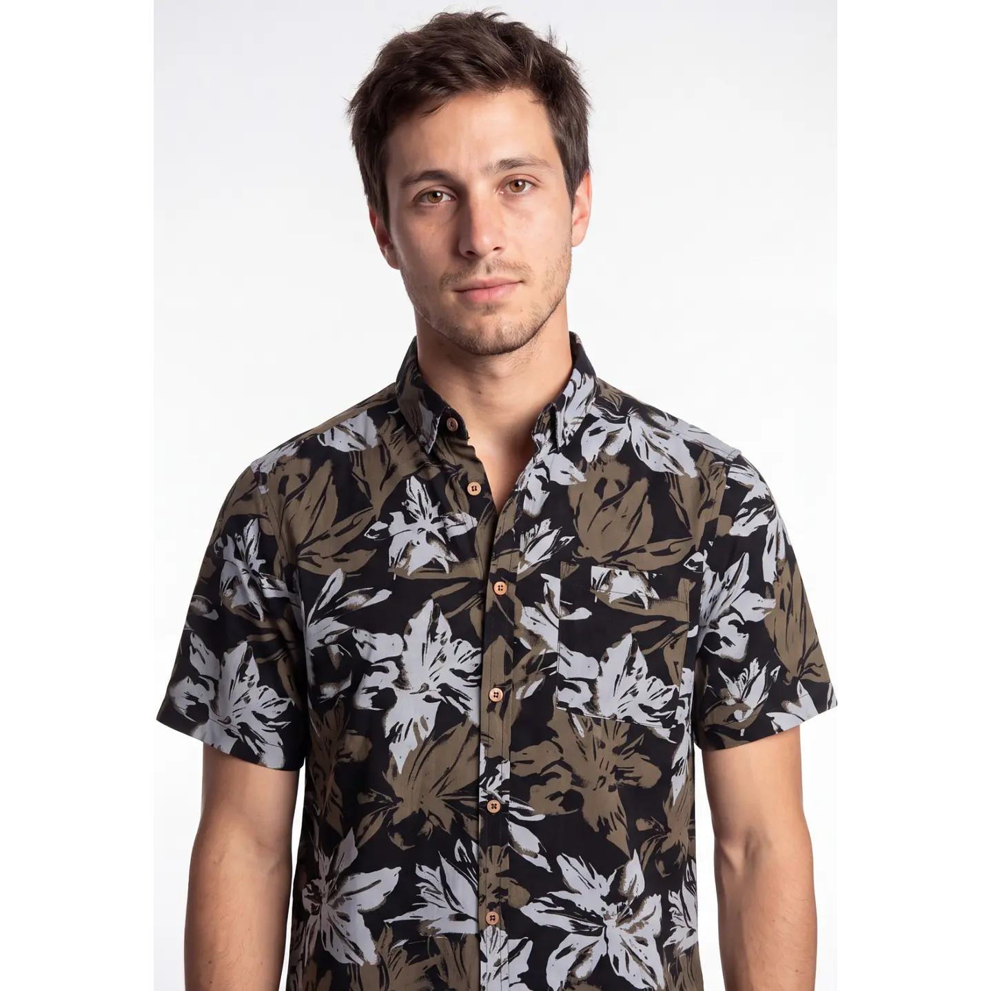 Camisa Viscosa Hombre Beige 4