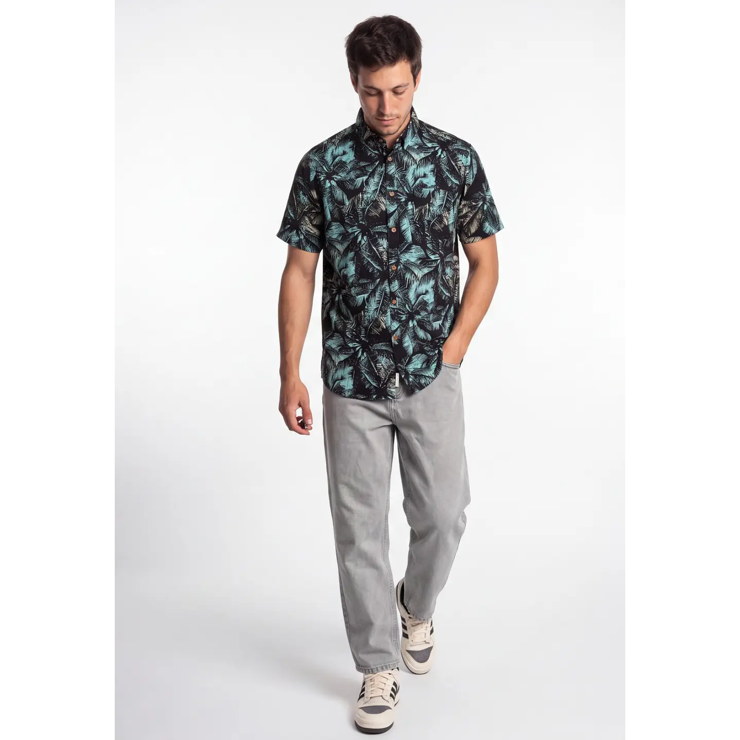 Camisa Viscosa Hombre Verde 3