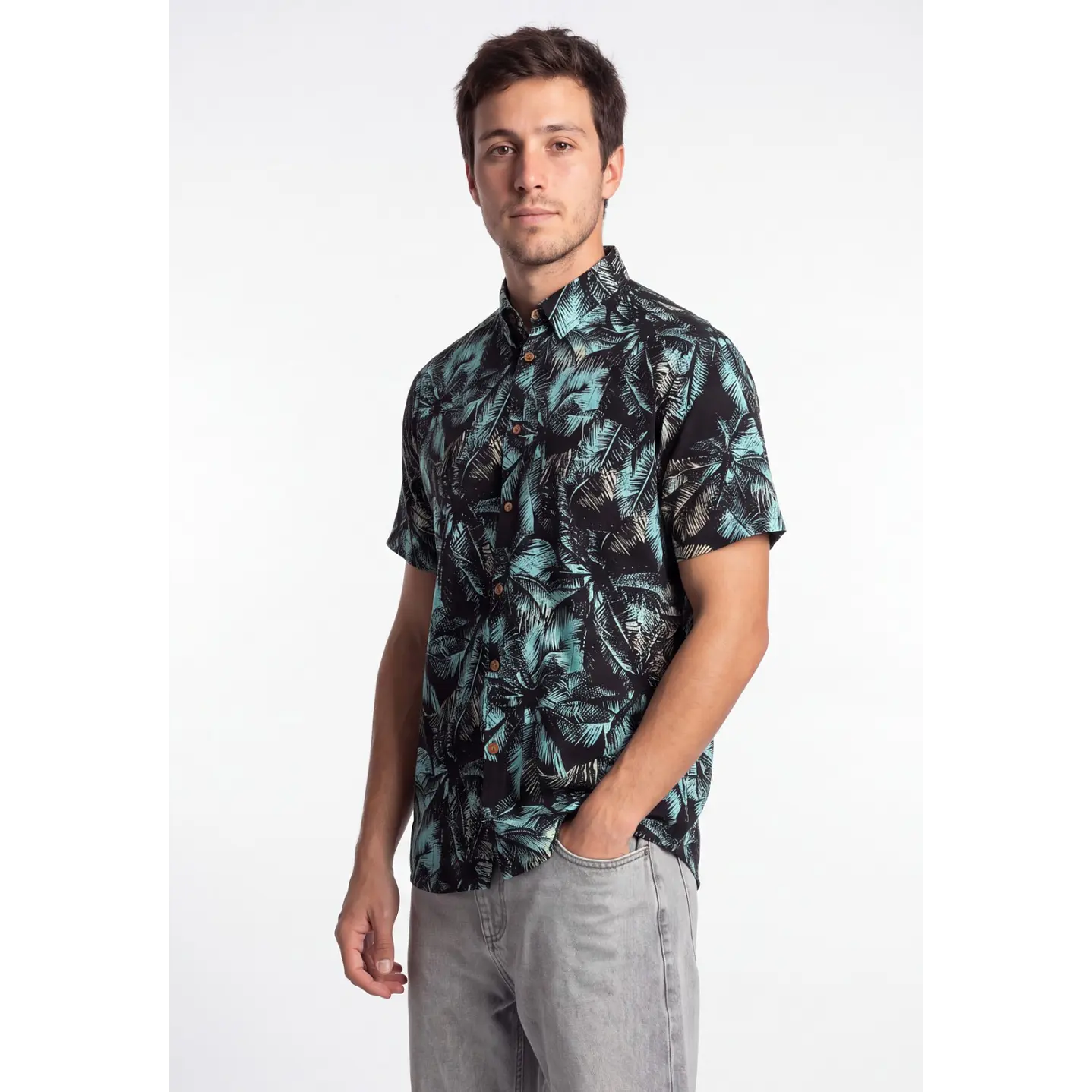 Camisa Viscosa Hombre Verde 1