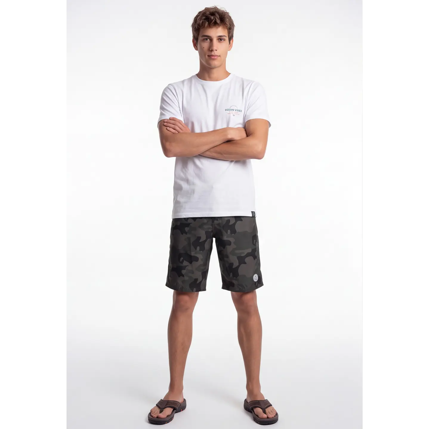 Traje De Baño Militar Hombre Verde 4