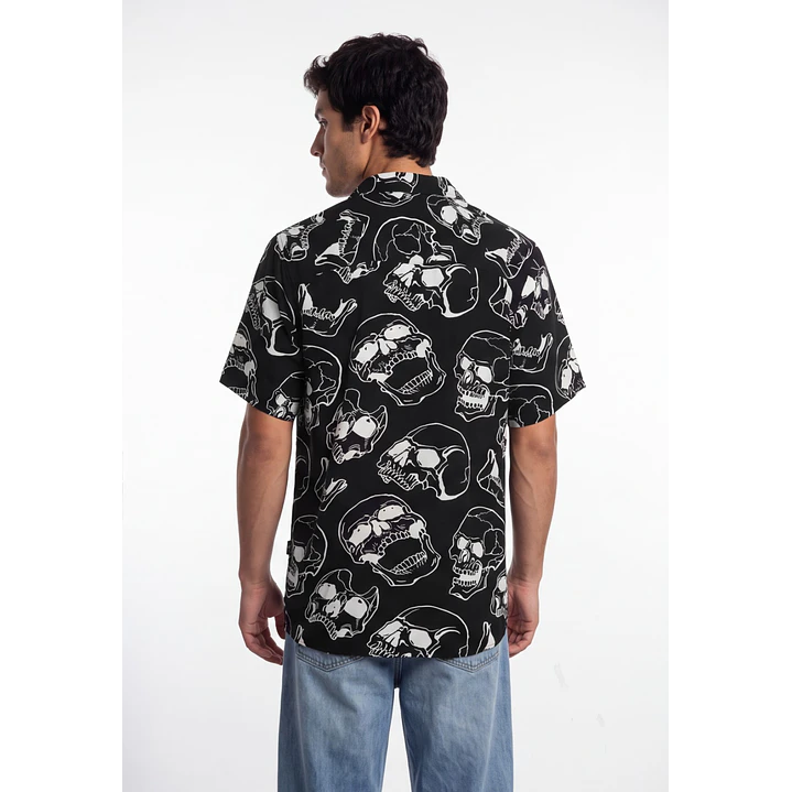 Camisa Viscosa Calavera Hombre Beige 2