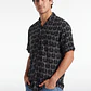 Camisa Viscosa Calavera Hombre Negro - Miniatura 1