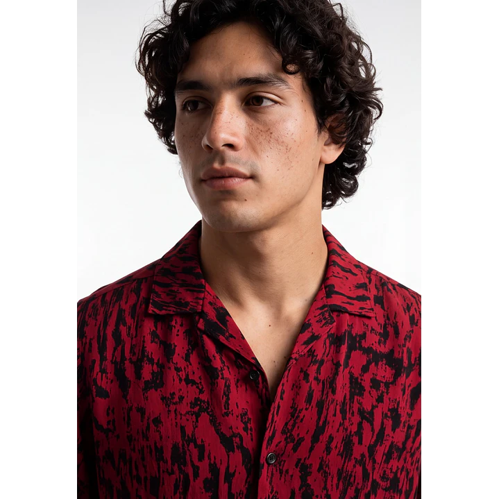 Camisa Viscosa Hombre Rojo 4