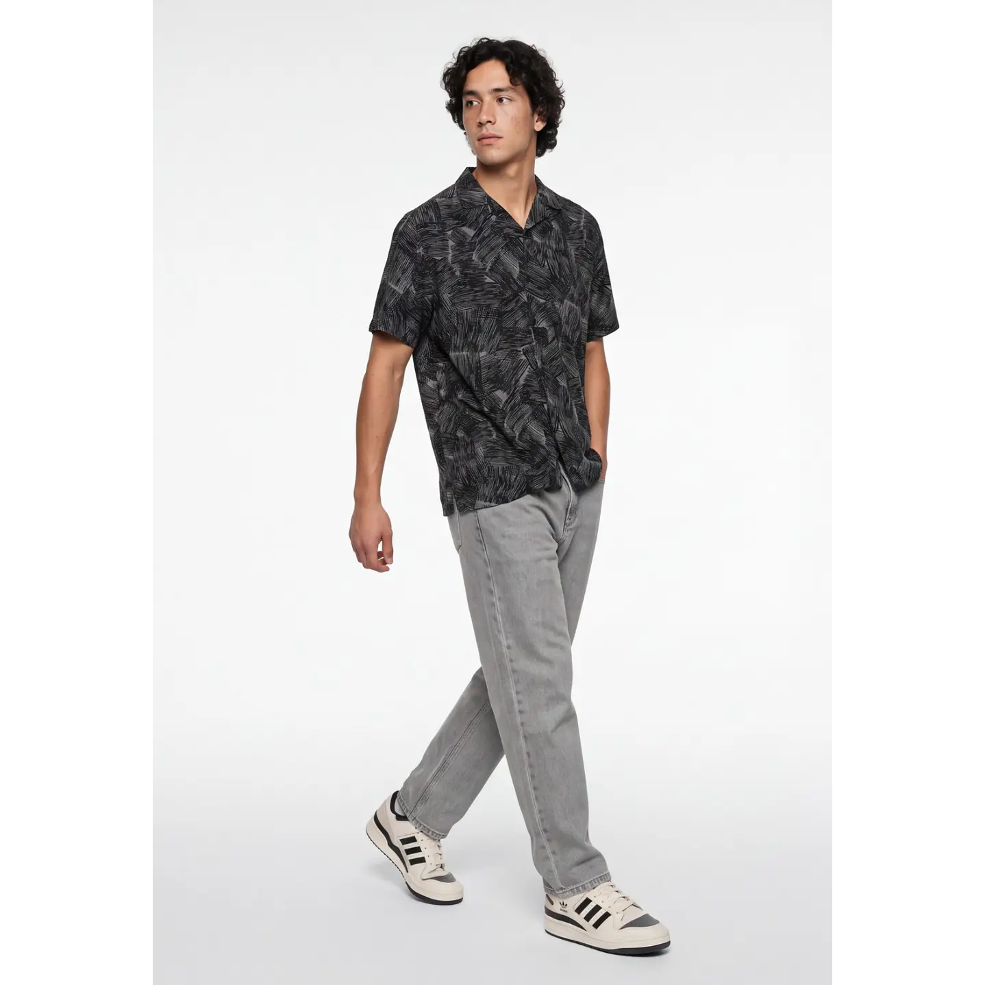 Camisa Viscosa Hombre Gris 3