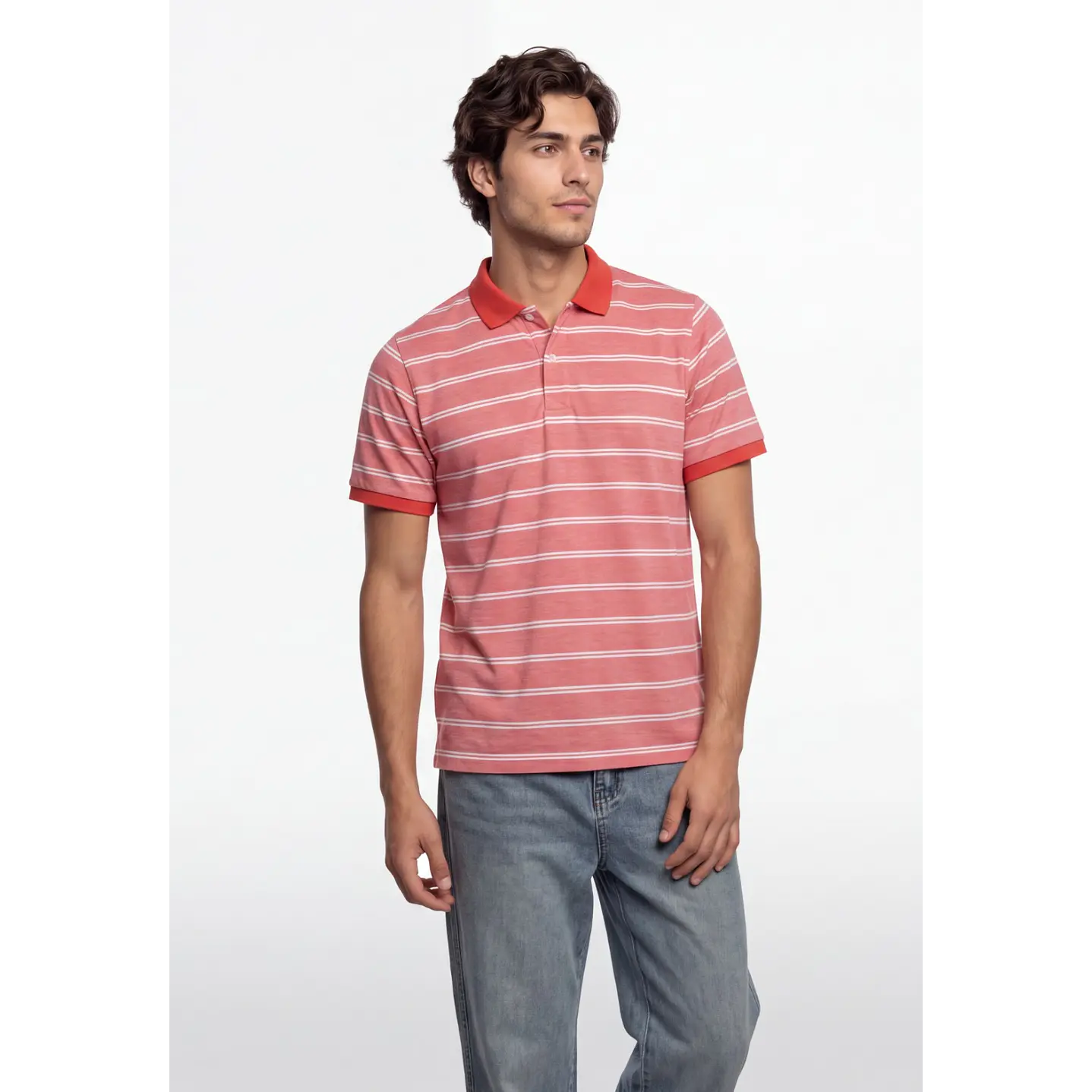 Polera Básica Hombre Rosado 1