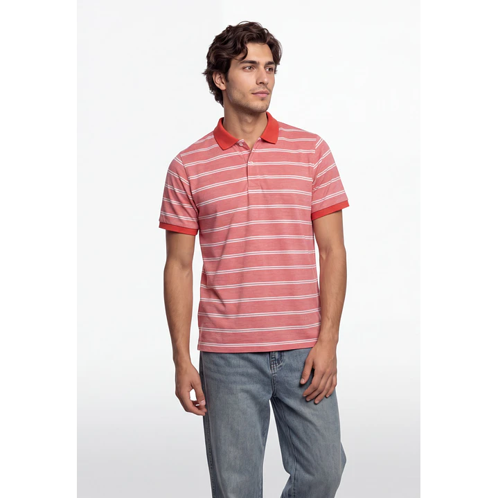 Polera Básica Hombre Rosado 1