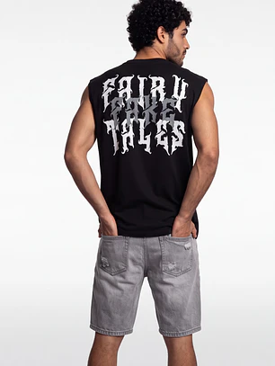 Sudadera Gothic Hombre Sin Manga Negro