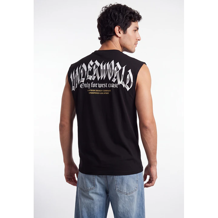 Sudadera Espalda Hombre Sin Manga Negro 1