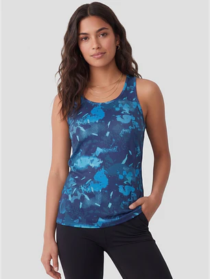 Polera Deportiva Mujer Sin Manga Azul