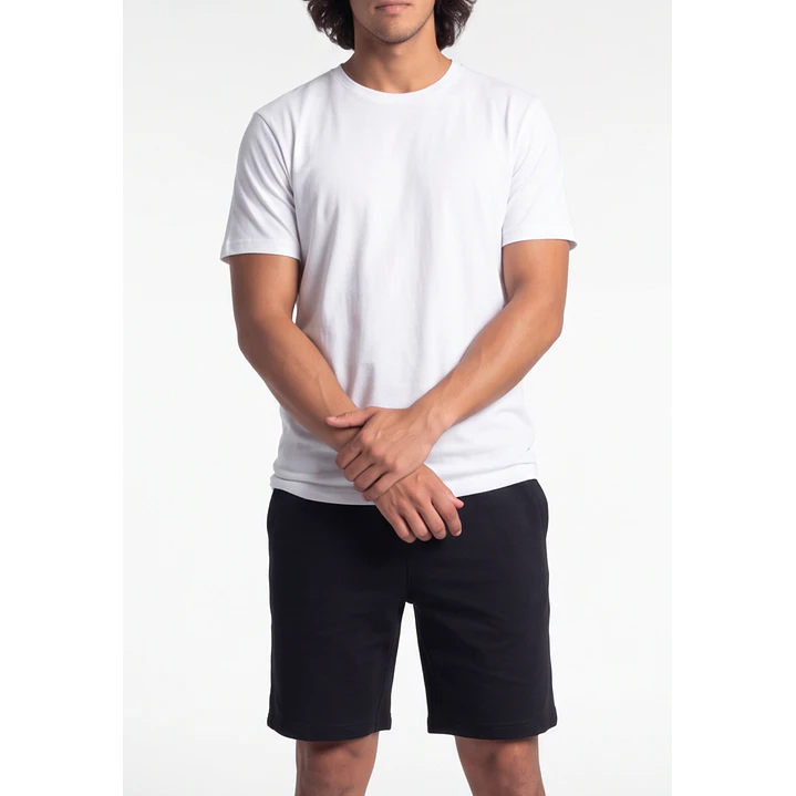 Bermuda Franela Hombre Negro 1